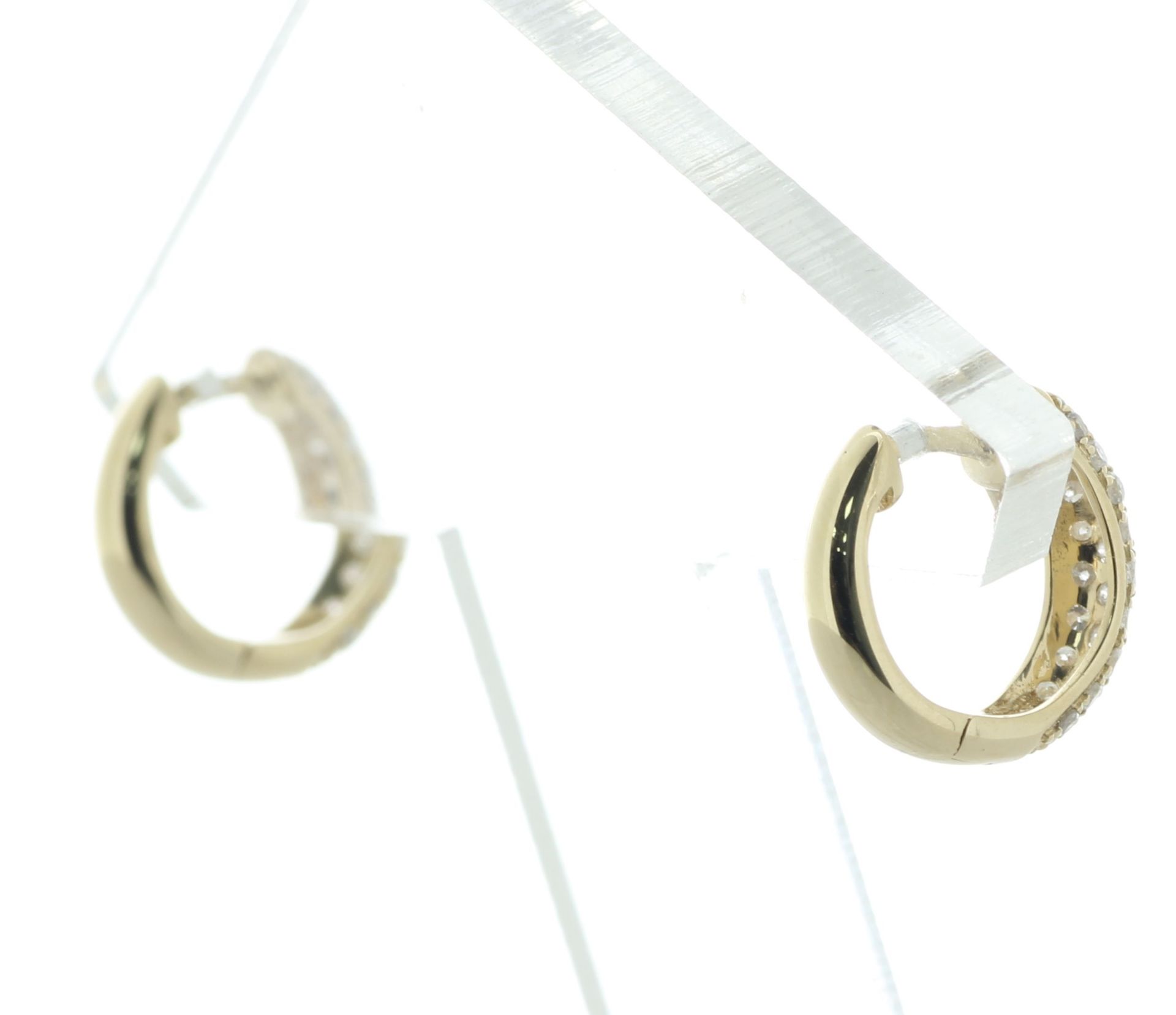 14ct Yellow Gold Semi Eternity Diamond Hoop Earring 0.55 Carats - Valued By IDI £2,650.00 - These - Image 6 of 8