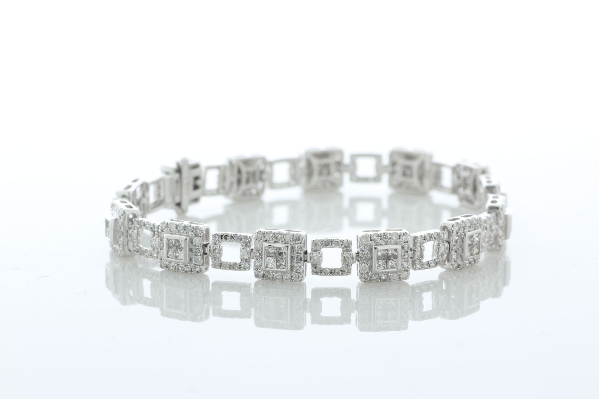 14ct White Gold Full Eternity Diamond Bracelet 3.80 Carats - Valued By IDI £19,850.00 - This