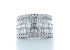 18ct White Gold Illusion Set Semi Eternity Diamond Ring 2.35 Carats - Valued By AGI £22,620.00 - A