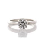 Platinum Single Stone Claw Set Diamond Ring 1.07 Carats - Valued By GIE £24,610.00 - A stunning