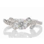 18ct White Gold Single Stone Diamond Ring With Stone Set Shoulders (0.55) 0.91 Carats - Valued By