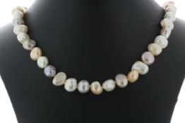 26 inch Baroque Shaped Freshwater Cultured 8.0 - 8.5mm Pearl Necklace - Valued By AGI £325.00 -