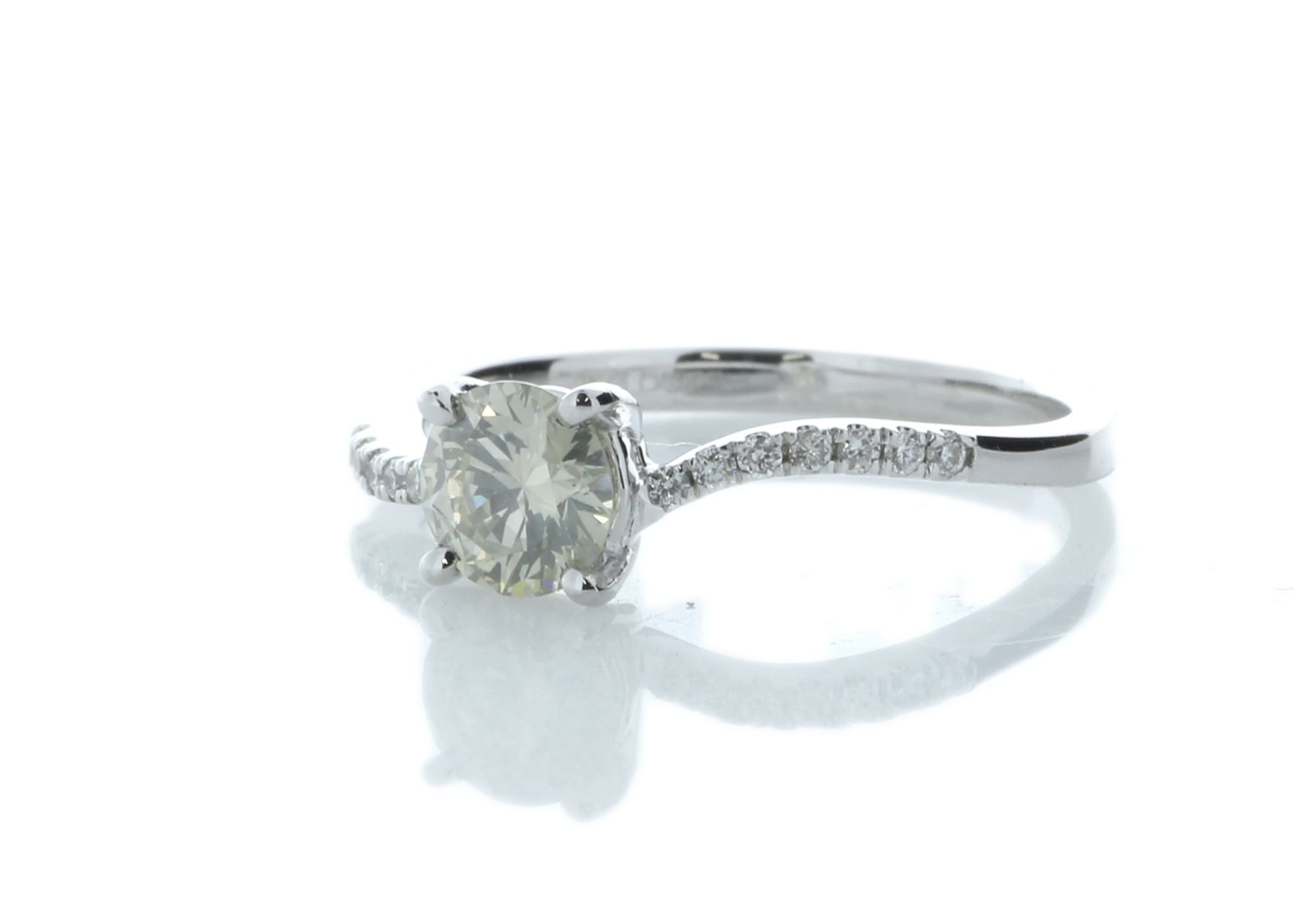 18ct White Gold Single Stone Claw Set With Stone Set Shoulders Diamond Ring (0.60) 0.74 Carats - - Image 2 of 5