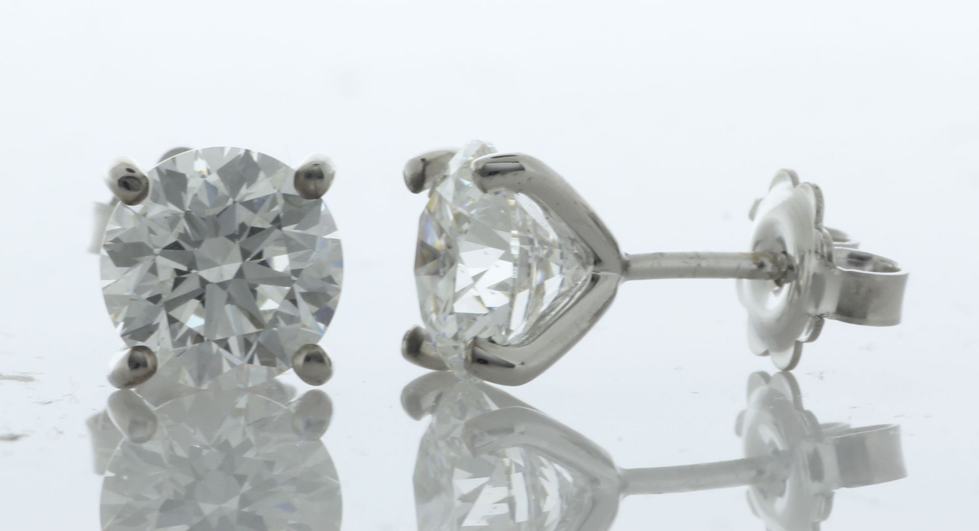 18ct White Gold LAB GROWN Diamond Earrings 3.40 Carats - Valued By AGI £28,340.00 - Two stunning