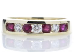 9ct Yellow Gold Channel Set Semi Eternity Diamond Ring (R0.30) 0.25 Carats - Valued By AGI £3,380.00