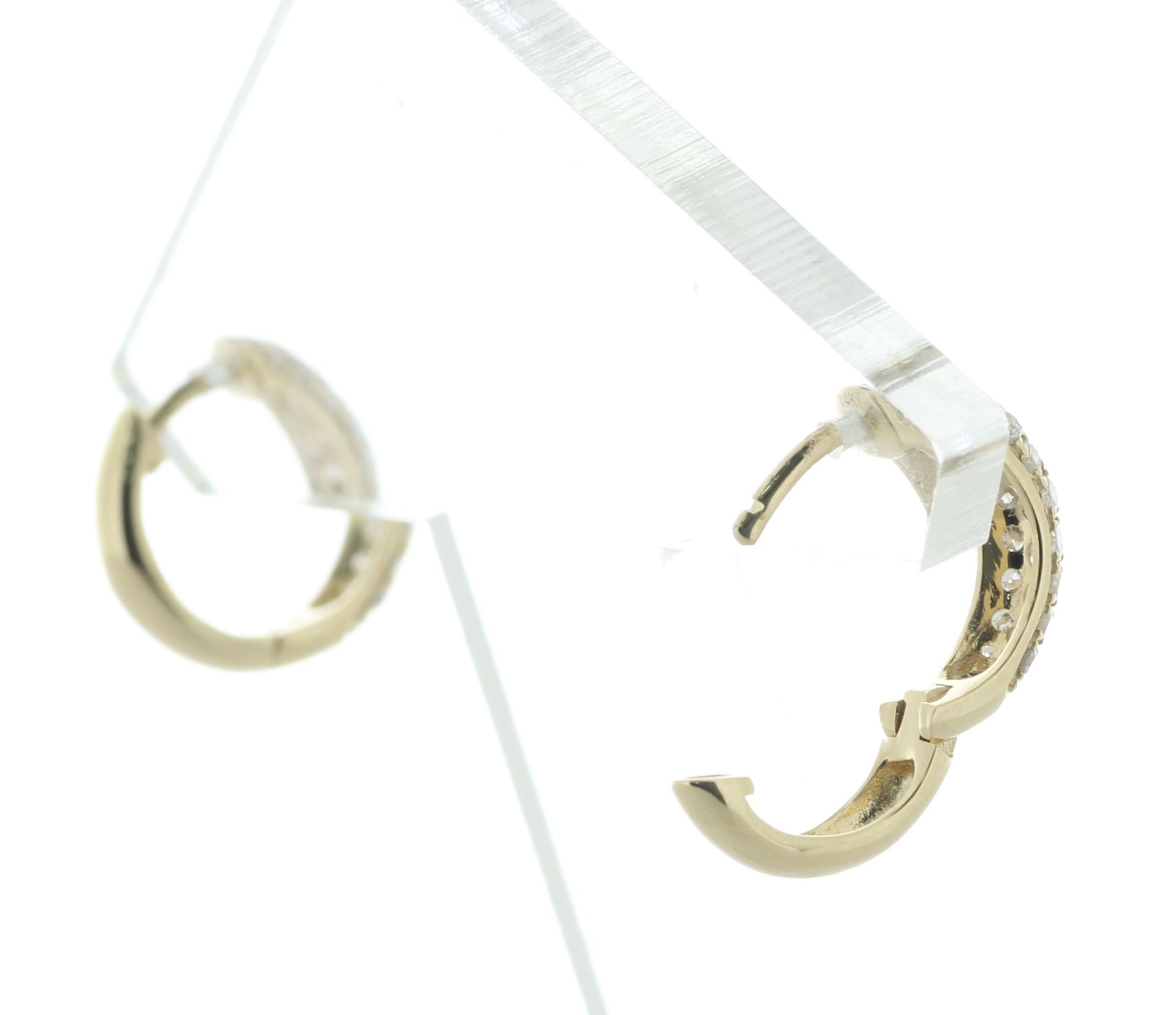 14ct Yellow Gold Semi Eternity Diamond Hoop Earring 0.55 Carats - Valued By IDI £2,650.00 - These - Image 7 of 8