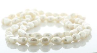 50 Inch Freshwater Cultured 9.5 - 10.0mm Pearl Necklace - Valued By AGI £460.00 - 9.5 - 10.0mm