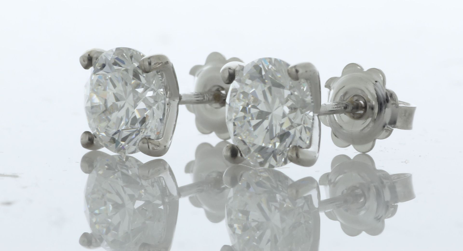 18ct White Gold LAB GROWN Diamond Earrings 3.40 Carats - Valued By AGI £28,340.00 - Two stunning - Image 2 of 4