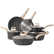 RRP £91.32 CAROTE Nonstick Pots and Pans Set
