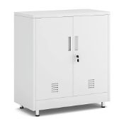 RRP £157.44 JINGUR Metal Storage Cupboard with Locking Doors and Adjustable Shelf