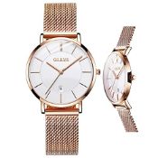 RRP £43.11 OLEVS Ladies Watches Ultra Thin Watches for Women Rose