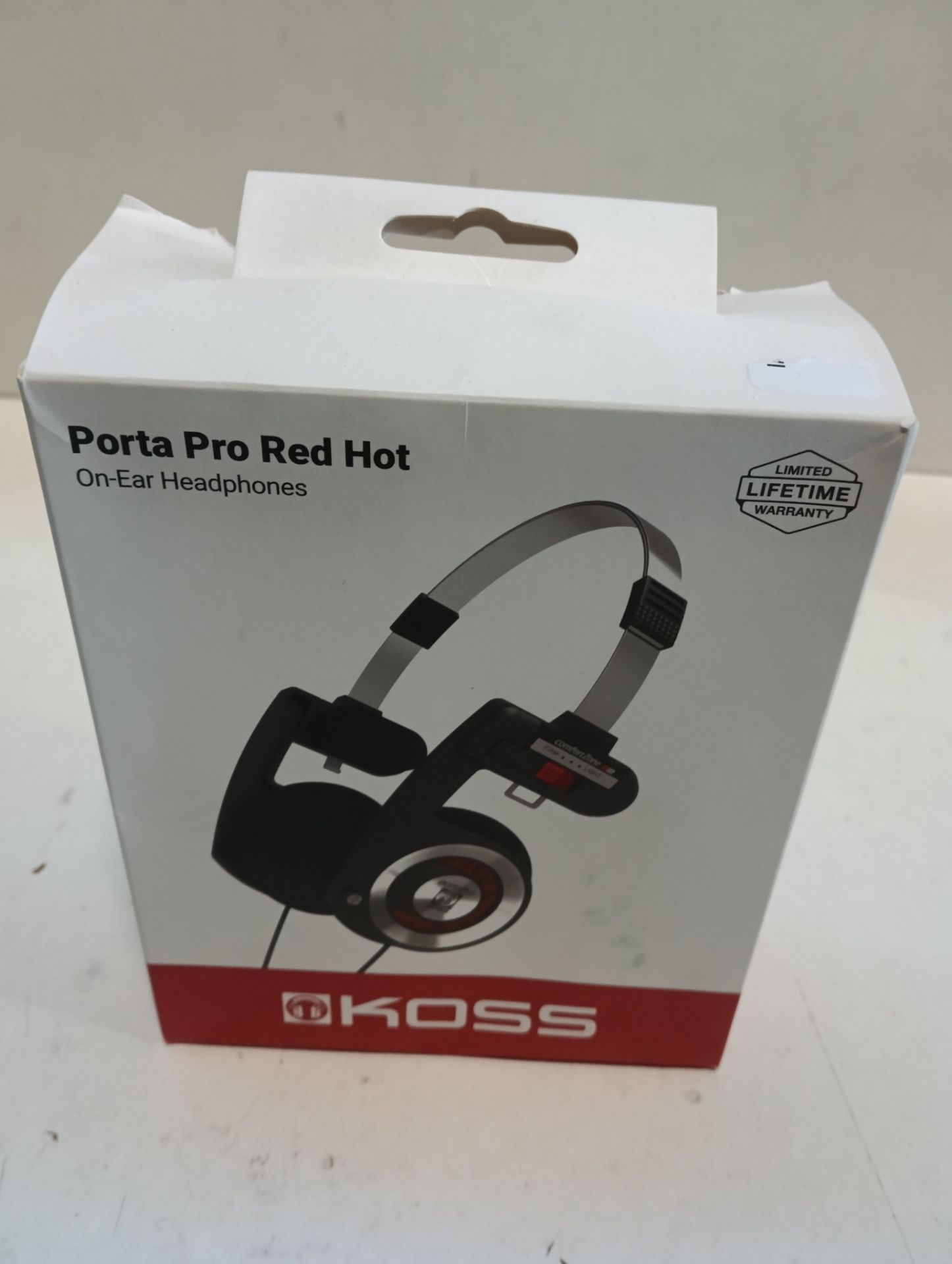 RRP £45.65 Koss Porta Pro On-Ear Stereo Headphones - Red Hot - Image 2 of 2