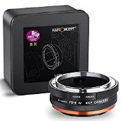 RRP £46.80 K&F Concept Lens Mount Adapter FD-NEX IV Manual Focus