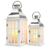 RRP £53.88 JHY DESIGN Set Of 2 Candle Lanterns Decorative Lantern