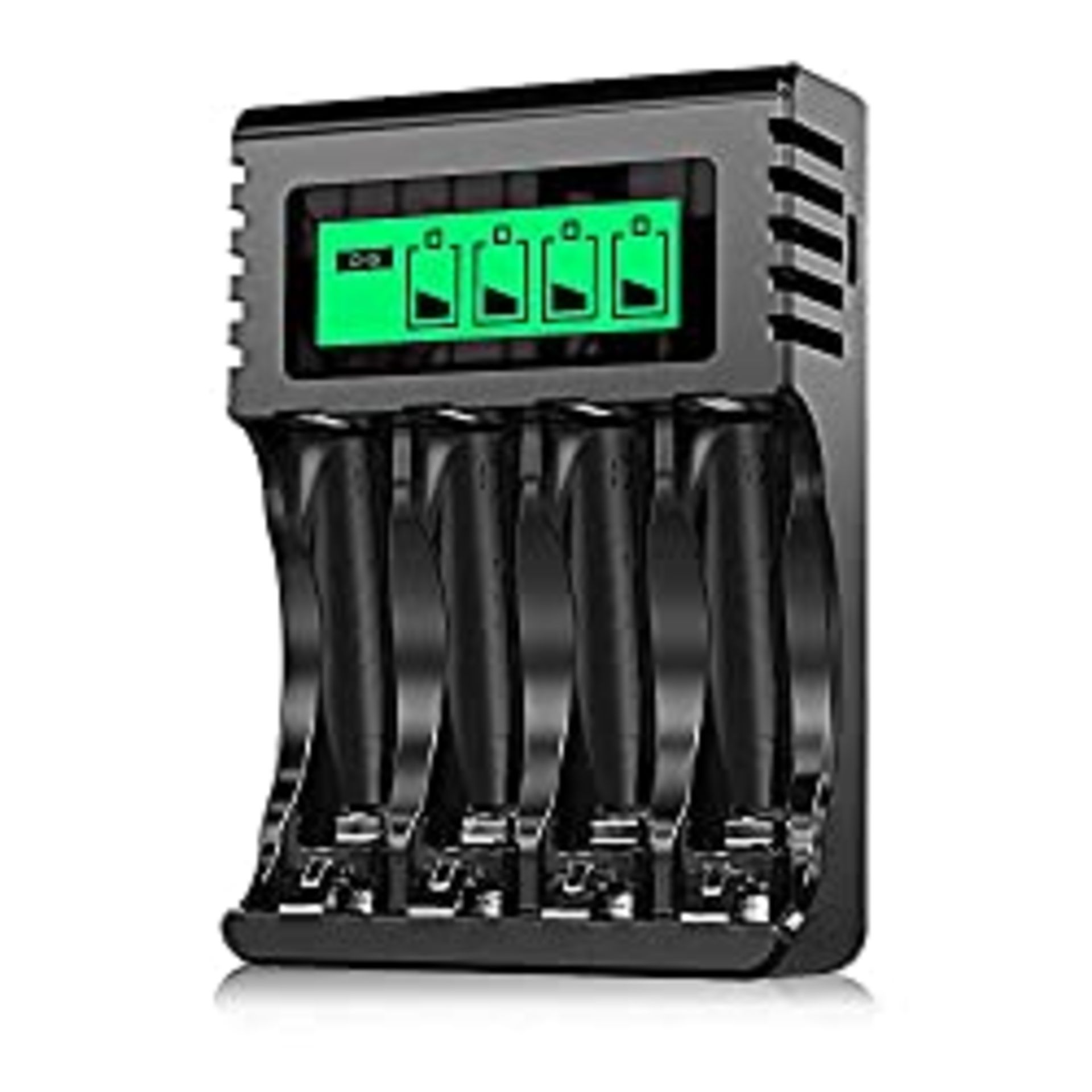 RRP £12.27 POWEROWL 4-slot AA AAA Battery Charger with LCD Display (USB Quick Charging