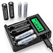 RRP £17.81 POWEROWL LCD Battery Charger NiMH AA AAA Rechargeable Battery Charger