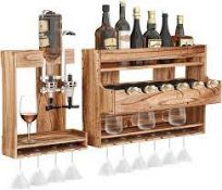 RRP £98.17 ybaymy Wall Mounted Wine Rack 3 Tier Hanging Wine Glass Holder