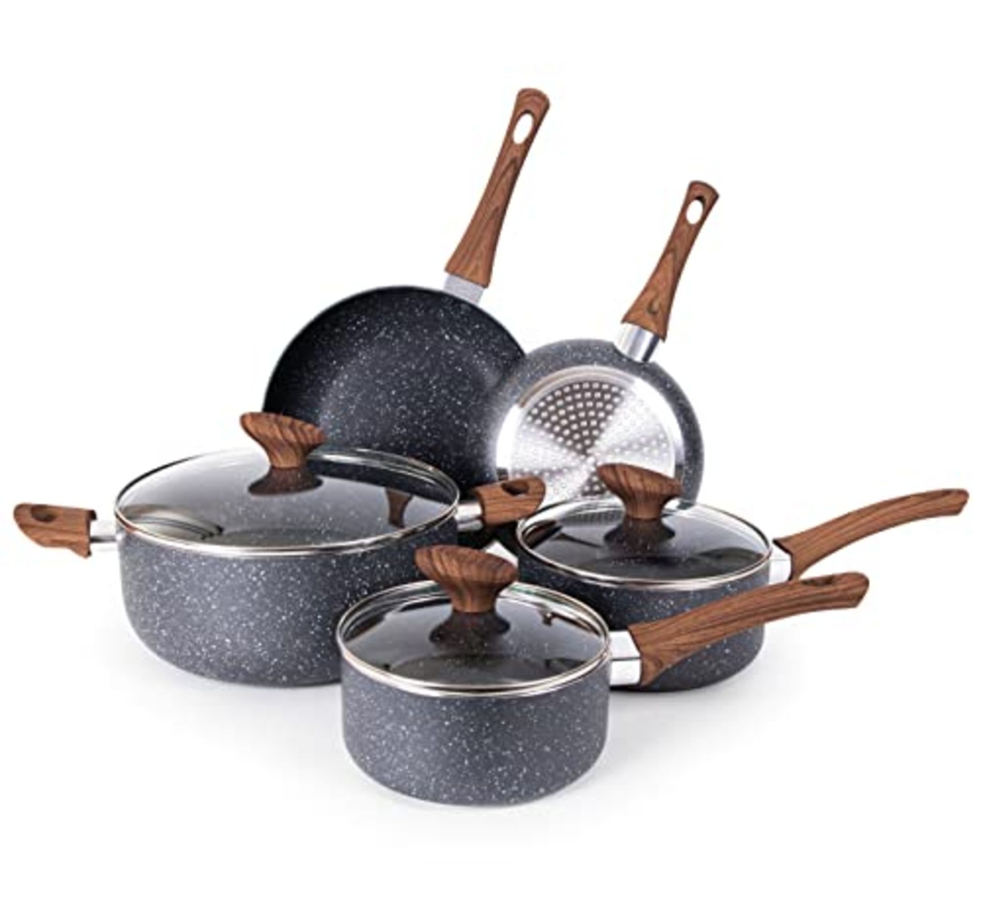 RRP £67.91 Non Stick Pots and Pans Set Induction Hob Pot Set