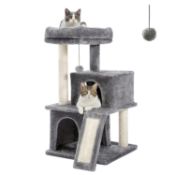 RRP £45.65 PETEPELA Cat Tree 91cm Cat Tower with Double Condos