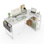 RRP £102.74 BEXEVUE Small L Shaped Desk with Power Outlets