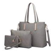 RRP £30.83 Miss Lulu Women Fashion Handbag Shoulder Bag Purse Faux Leather Tote 3 Piece