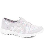 RRP £37.66 Pavers Ladies Wide Fit Lightweight Slip-On Trainers - Grey Rainbow Size 5 UK