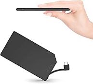 RRP £20.84 TNTOR WT-H330 5000 mAh Ultra Slim Power Bank with Integrated USB C Cable