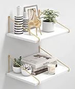 RRP £33.78 Afuly Wide Floating Shelves White Wood Wall Shelf with