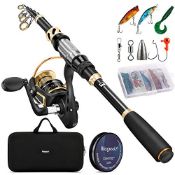 RRP £68.49 Magreel Telescopic Fishing Rod and Spinning Reel Combo Set with Fishing Line