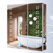 RRP £251.15 Tokvon Willow Bathroom Mirror Cabinet 2 doors LED