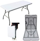 RRP £69.62 MQ Houseware 5ft Folding Table Plastic Fold in Half
