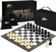 RRP £34.22 Peradix Chess Set | 20'' x 20'' Chess Board With Weighted