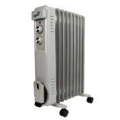 RRP £62.73 OIL Filled Radiator Heater 9 Fin Electric 2KW Free