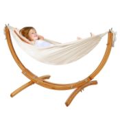 RRP £90.52 FUNLIO Wooden Hammock with Stand for Kids 3-5 Years (Height < 120cm)