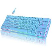 RRP £44.41 XINMENG SK61 Keyboard 60 Percent Keyboard Baby Blue