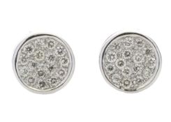 9ct White Gold Diamond Cluster Earring 0.16 Carats - Valued By GIE £1,805.00 - These elegant