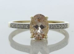 9ct Yellow Gold Diamond And Morganite Ring (PM1.00) 0.04 Carats - Valued By IDI £2,385.00 - An