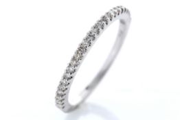 18ct White Gold Half Eternity Diamond Ring 0.25 Carats - Valued By GIE £4,600.00 - Twenty fine round