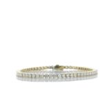 18ct Yellow Gold Tennis Diamond Bracelet 3.85 Carats - Valued By IDI £17,750.00 - Sixty four round