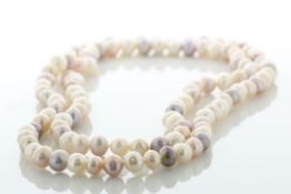 36 Inch Freshwater Cultured 7.0 - 7.5mm Pearl Necklace - Valued By AGI £340.00 - 7.0 - 7.5mm