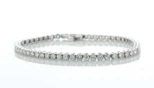 18ct White Gold Tennis Diamond Bracelet 6.89 Carats - Valued By IDI £21,200.00 - Fifty two round