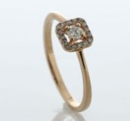 10ct Gold Diamond Halo Ring 0.28 Carats - Valued By AGI £1,995.00 - A stunning 10ct rose gold