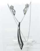 Platinum Diamond Pendant And Earrings Set 0.10 Carats - Valued By AGI £3,950.00 - A stunning pendant