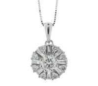 10ct White Gold Fancy Cluster Diamond Pendant And 18" Chain 1.00 Carats - Valued By AGI £4,995.