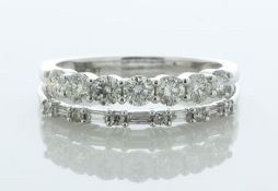 10ct White Gold Half Eternity Diamond Ring 1.42 Carats - Valued By AGI £4,995.00 - A double band