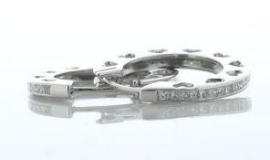 9ct White Gold Semi Eternity Diamond Hoop Earring 1.00 Carats - Valued By AGI £5,255.00 - Each of