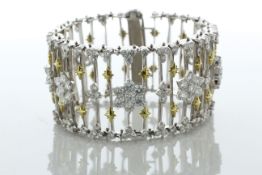 18ct White And Yellow Gold Stambolian Diamond Bracelet 20.67 Carats - Valued By AGI £89,500.00 -