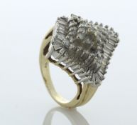 10ct Yellow Gold Diamond Cocktail Cluster Ring 5.00 Carats - Valued By AGI £5,995.00 - This unique
