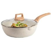 RRP £43.37 CAROTE Non Stick Frying Pan with Lid