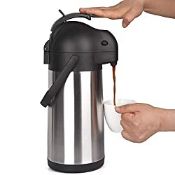 RRP £44.47 2.2L Coffee Carafe Vacuum Jug | Stainless Steel Pump
